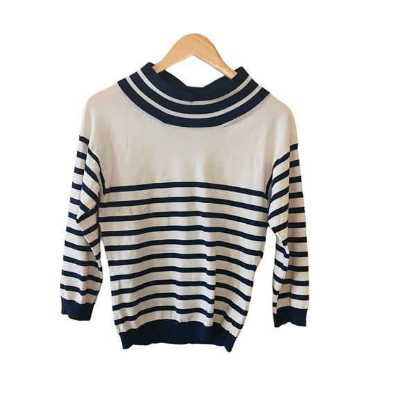 Fuzzi Striped Off Shoulder Sweater Size Small - Picture 4 of 9